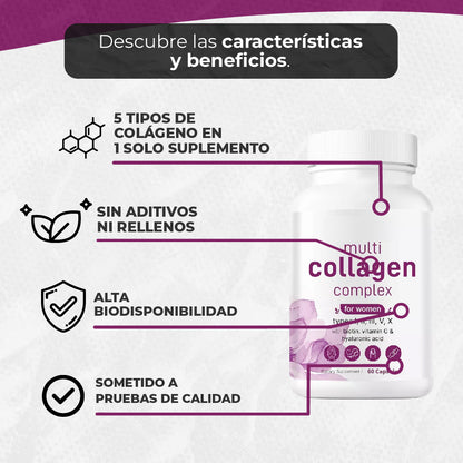 Colágeno Premium 5 Tipos + Ácido Hialurónico y Biotina